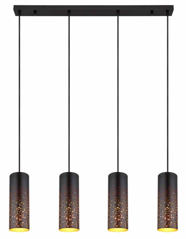 Globo Crocky hanglamp – E27 (grote fitting) – Zwart