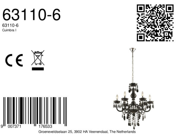 Globo Cuimbra i hanglamp – ø 67 cm – E14 (kleine fitting) – Chroom - Image 2