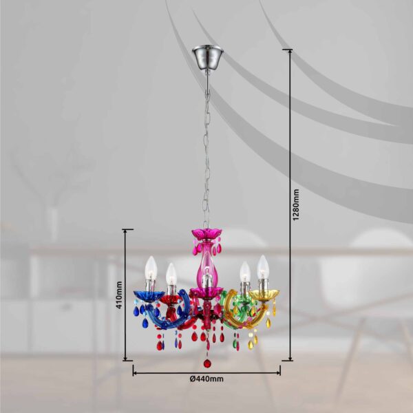 Globo Cuimbra ii hanglamp – ø 44 cm – E14 (kleine fitting) – Chroom - Image 3