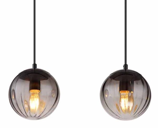 Zwarte moderne metalen hanglamp Globo Dallerta - Image 3