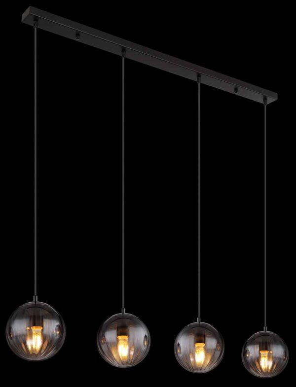Zwarte moderne metalen hanglamp Globo Dallerta - Image 4