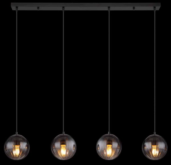 Zwarte moderne metalen hanglamp Globo Dallerta - Image 5