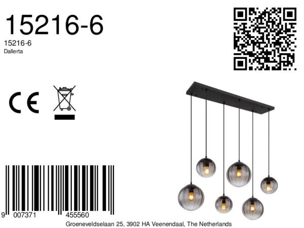 Globo Dallerta hanglamp – E27 (grote fitting) – Zwart - Image 6