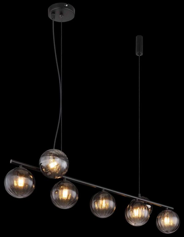 Hanglamp zwart metaal modern Globo Dallerta - Image 4