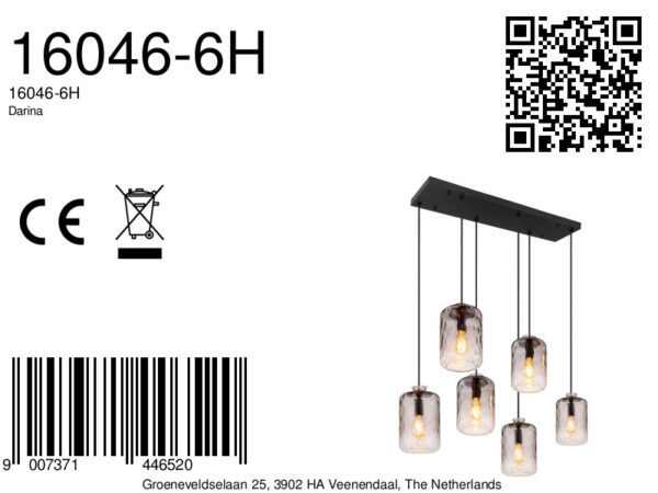Globo Darina hanglamp – E27 (grote fitting) – Zwart - Image 5
