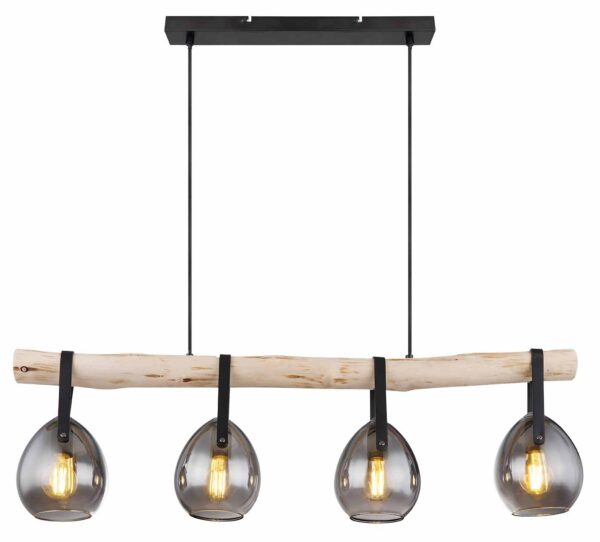 Globo Diethild hanglamp – E27 (grote fitting) – Zwart