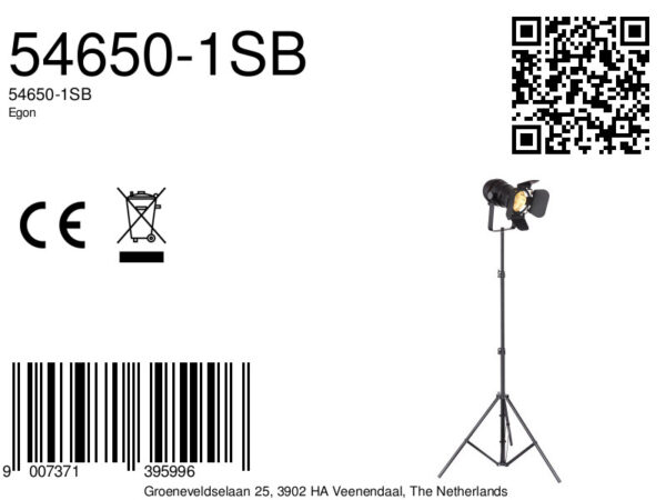 Globo Egon vloerlamp – ø 80 cm – E27 (grote fitting) – Zwart - Image 5