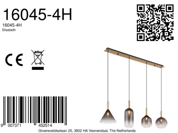 Globo Elisabeth hanglamp – G9 – Messing - Image 5