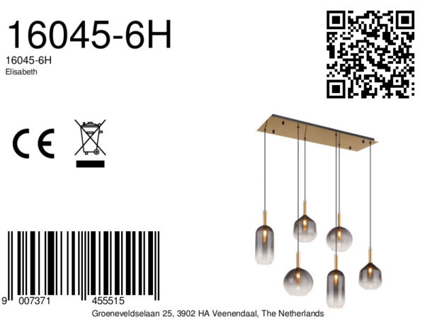 Globo Elisabeth hanglamp – G9 – Messing - Image 5