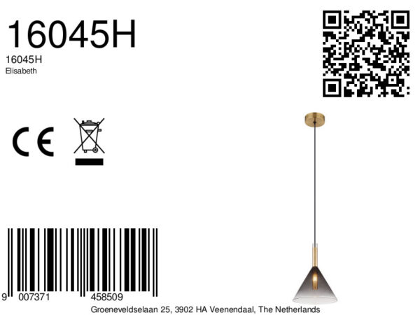 Globo Elisabeth hanglamp – ø 20 cm – G9 – Messing - Image 5