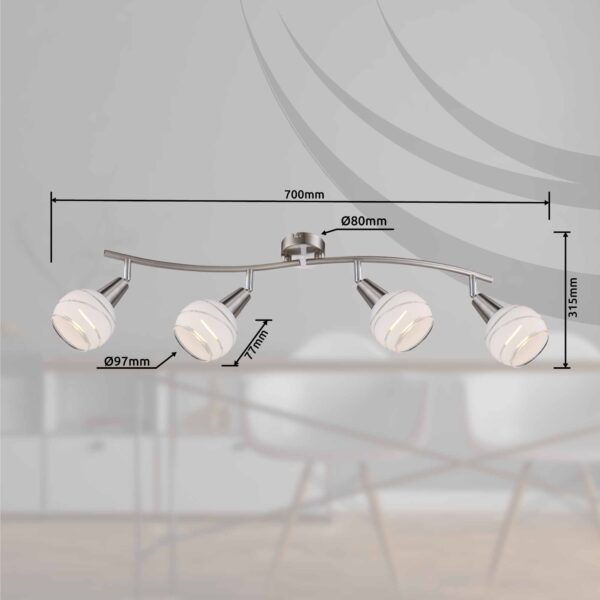 Globo Elliott spot – LED + E14 – Nikkel - Image 3