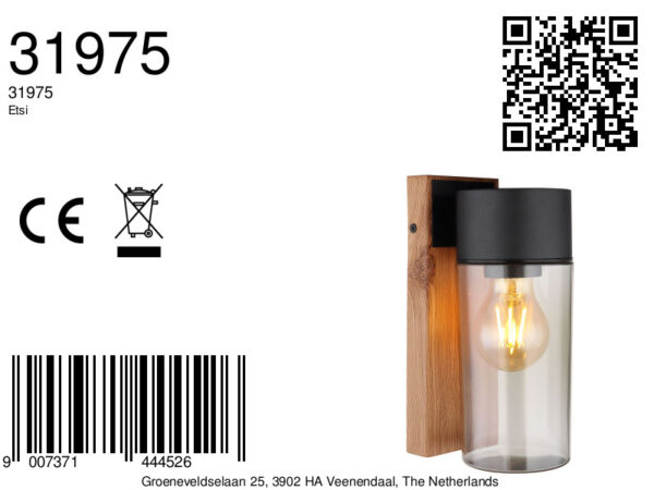 Globo Etsi wandlamp – E27 (grote fitting) – Naturel - Image 5