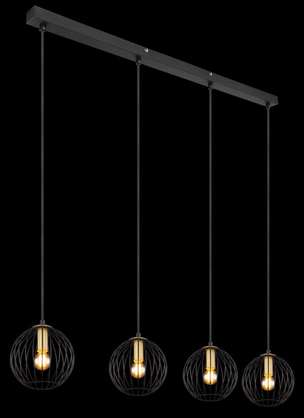Globo Eusebius hanglamp – E14 (kleine fitting) – Zwart - Image 4