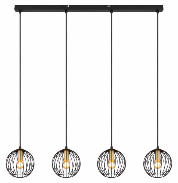 Globo Eusebius hanglamp – E14 (kleine fitting) – Zwart