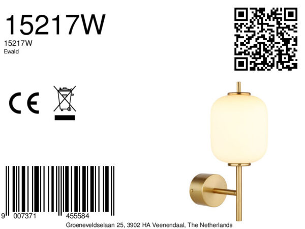 Klassieke messing metalen wandlamp Globo Ewald - Image 6