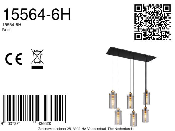 Globo Fanni hanglamp – E27 (grote fitting) – Zwart - Image 6