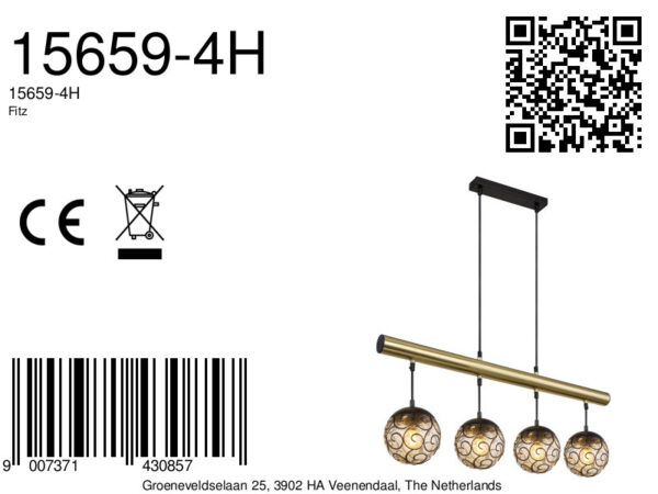 Globo Fitz hanglamp – LED + E27 – Zwart - Image 5