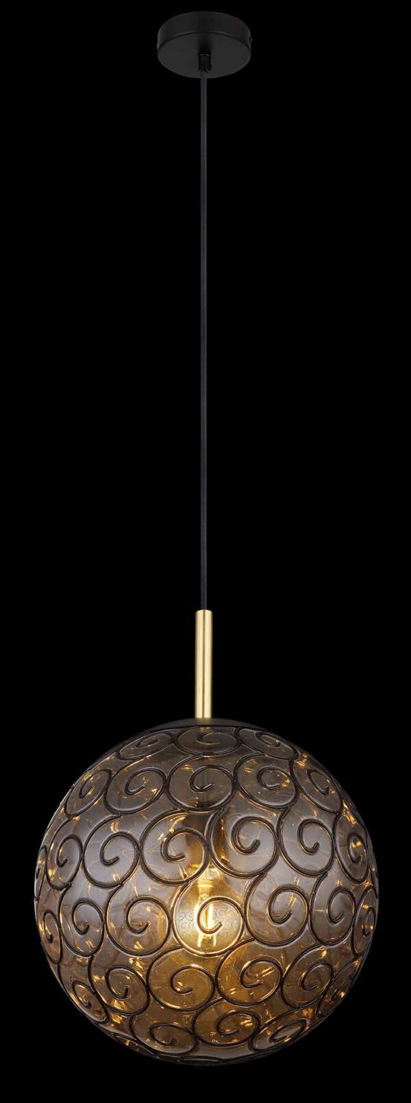Globo Fitz hanglamp – ø 35 cm – LED + E27 – Zwart - Image 3