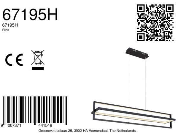 Globo Flips hanglamp – Ingebouwd (LED) – Zwart - Image 5