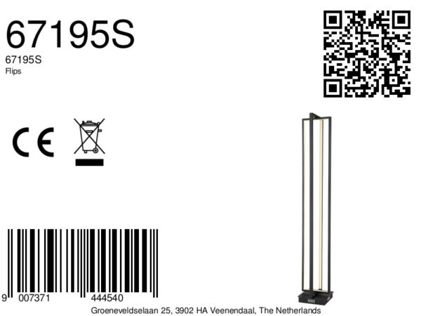 Globo Flips vloerlamp – Ingebouwd (LED) – Zwart - Image 5