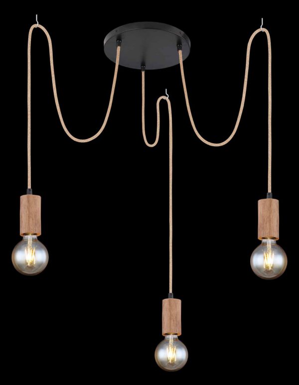 Globo Frida hanglamp – ø 30 cm – E27 (grote fitting) – Zwart - Image 3