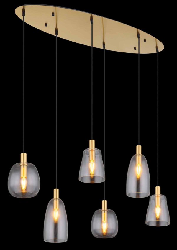 Globo Garri hanglamp – E14 (kleine fitting) – Messing - Image 4