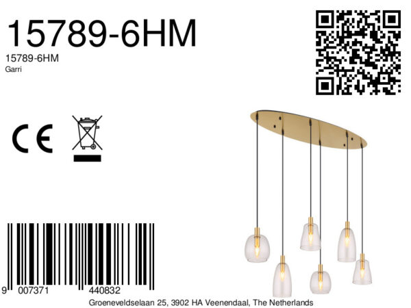 Globo Garri hanglamp – E14 (kleine fitting) – Messing - Image 5