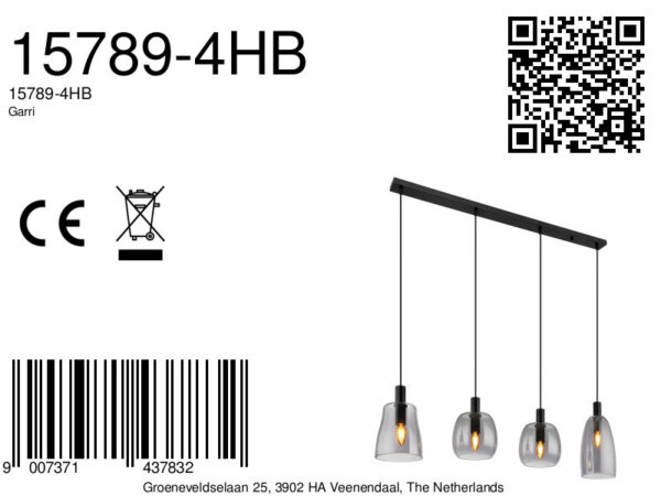 Globo Garri hanglamp – E14 (kleine fitting) – Zwart - Image 5