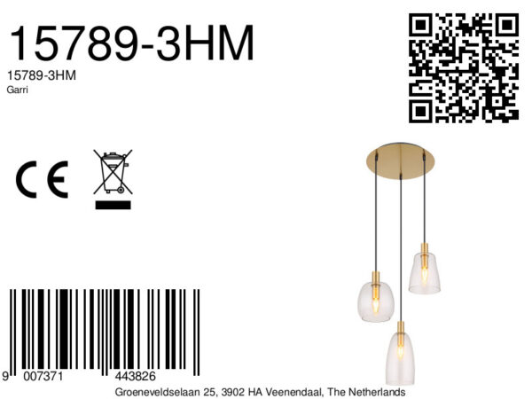 Globo Garri hanglamp – ø 43 cm – E14 (kleine fitting) – Messing - Image 5