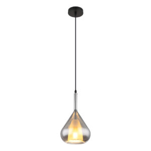 Globo Geeky hanglamp – ø 20 cm – E27 (grote fitting) – Zwart