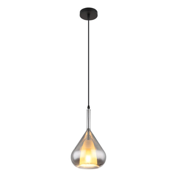 Globo Geeky hanglamp – ø 20 cm – E27 (grote fitting) – Zwart