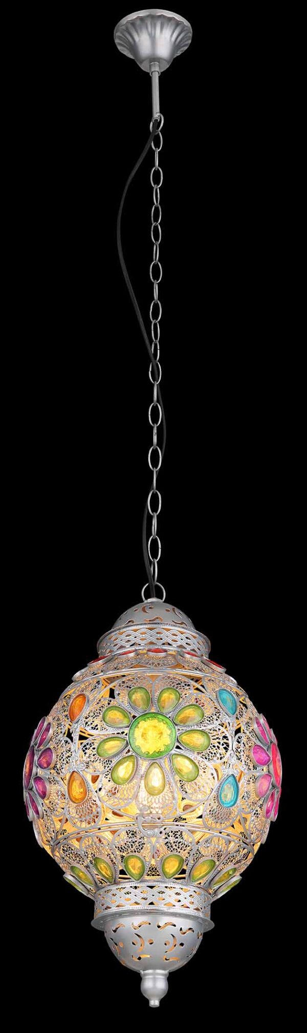 Globo Gelasius hanglamp – ø 27 cm – E27 (grote fitting) – Zilver - Image 3