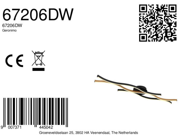 Globo Geronimo plafonniere – Ingebouwd (LED) – Zwart - Image 5