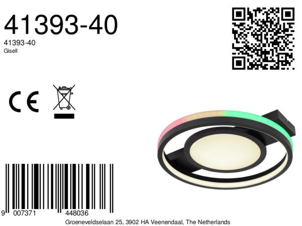 Globo Gisell plafonniere – Ingebouwd (LED) – Zwart - Image 5