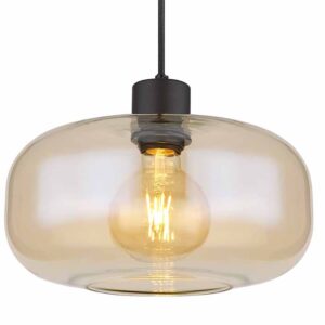 Globo Giuseppe hanglamp – ø 28 cm – E27 (grote fitting) – Zwart