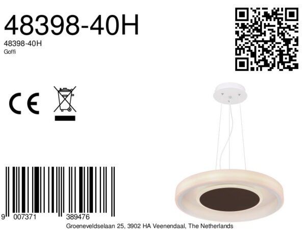 Globo Goffi hanglamp – ø 50 cm – Ingebouwd (LED) – Wit - Image 5