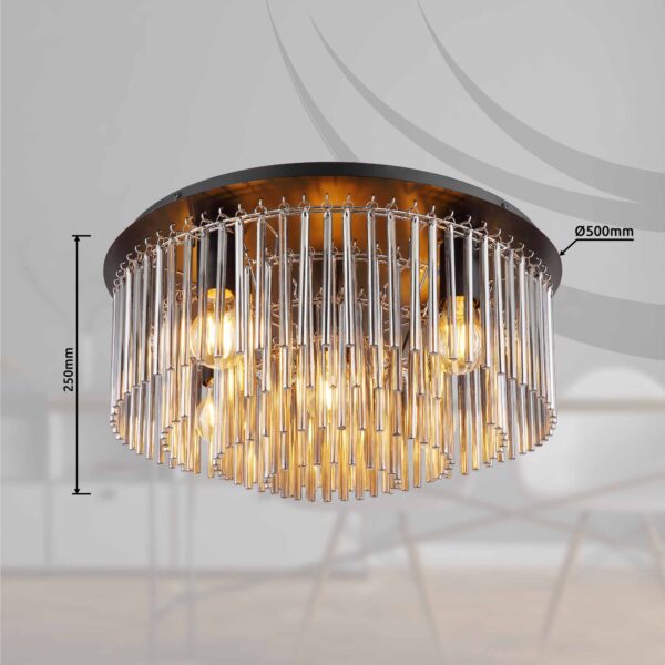 Globo Gorley plafonniere – ø 50 cm – E27 (grote fitting) – Zwart - Image 4