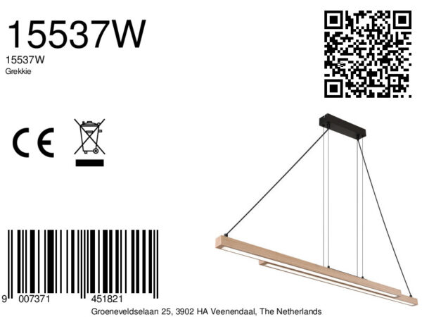 Globo Grekkie hanglamp – Ingebouwd (LED) – Zwart - Image 6