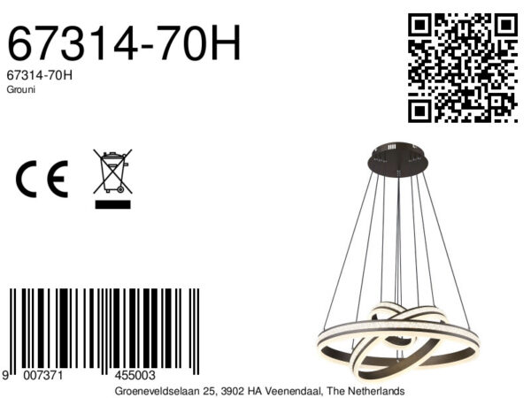 Globo Grouni hanglamp – ø 60 cm – Ingebouwd (LED) – Nikkel - Image 5