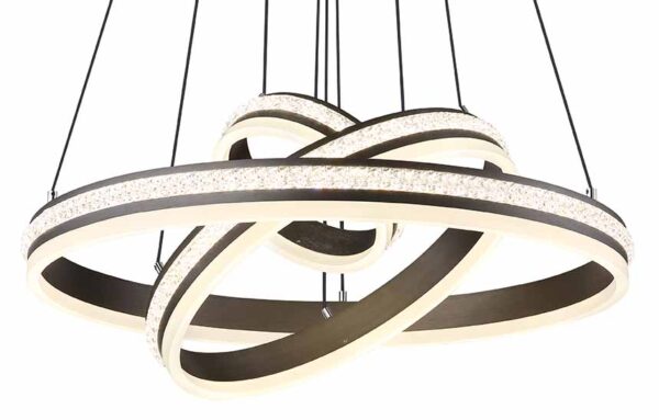 Globo Grouni hanglamp – ø 60 cm – Ingebouwd (LED) – Nikkel