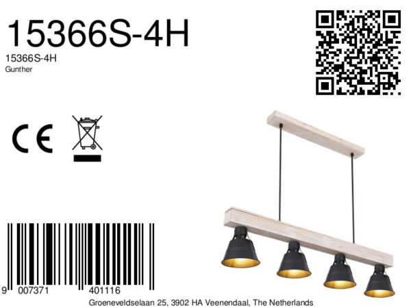 Globo Gunther hanglamp – E27 (grote fitting) – Naturel - Image 5