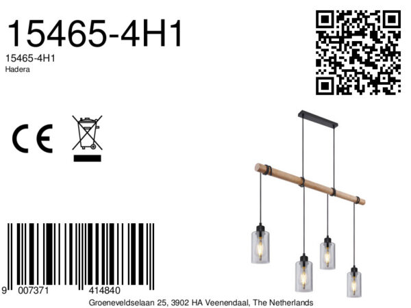 Globo Hadera hanglamp – E27 (grote fitting) – Zwart - Image 6