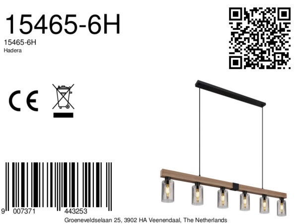 Globo Hadera hanglamp – E27 (grote fitting) – Zwart - Image 6