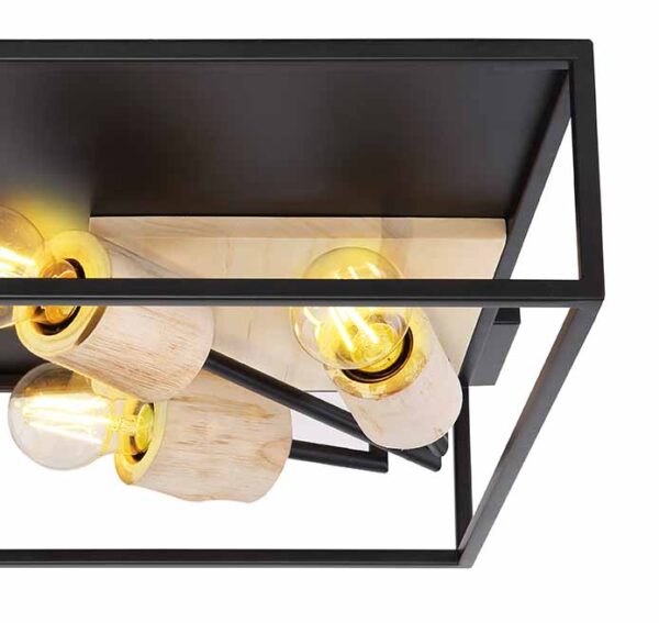 Globo Hagar plafonniere – E27 (grote fitting) – Zwart - Image 4
