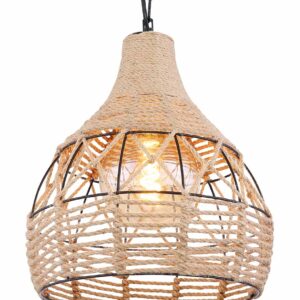 Globo Halia hanglamp – ø 30 cm – E27 (grote fitting) – Zwart