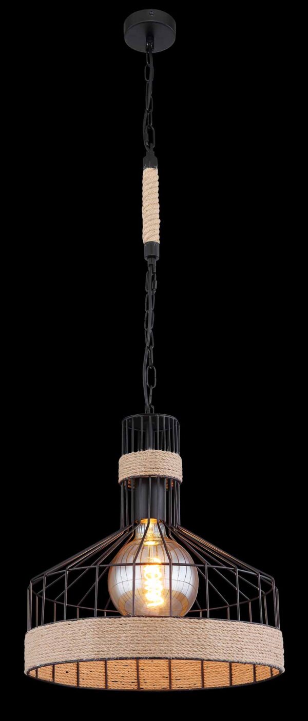 Globo Halia hanglamp – ø 35 cm – E27 (grote fitting) – Zwart - Image 3