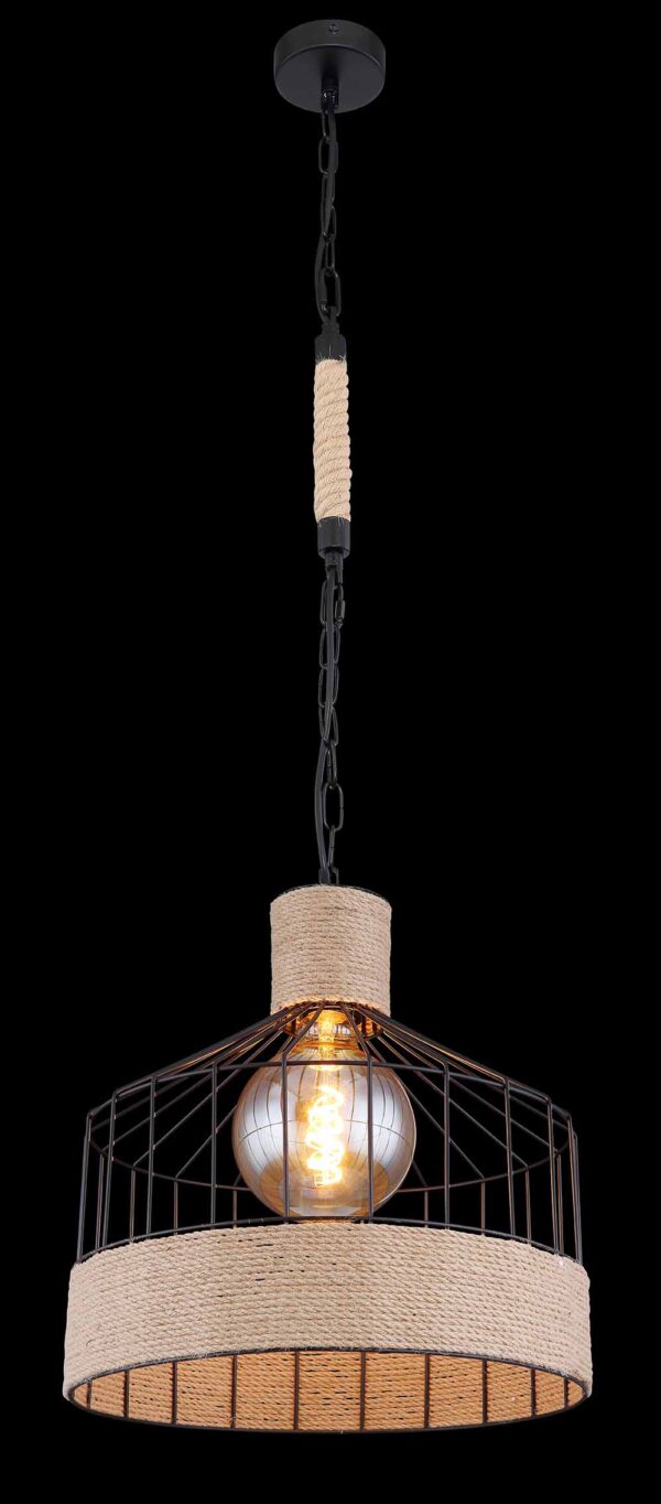 Globo Halia hanglamp – ø 35 cm – E27 (grote fitting) – Zwart - Image 3