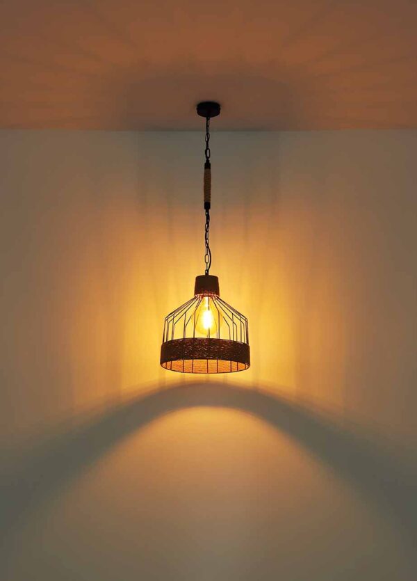 Globo Halia hanglamp – ø 35 cm – E27 (grote fitting) – Zwart - Image 4