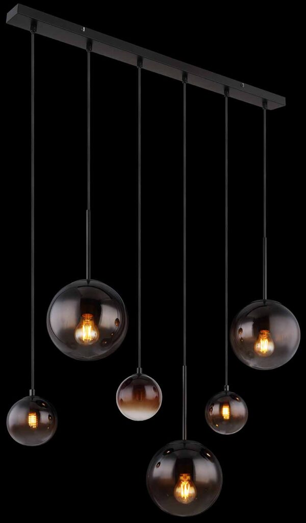 Globo Hallie hanglamp – E27 (grote fitting) – Zwart - Image 4
