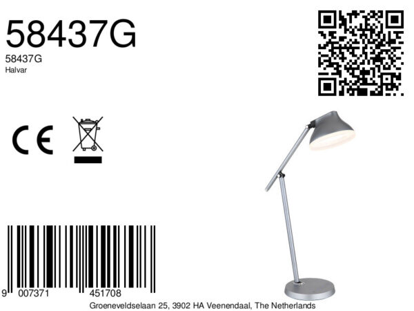 Globo Halvar tafellamp – Ingebouwd (LED) – Grijs - Image 5